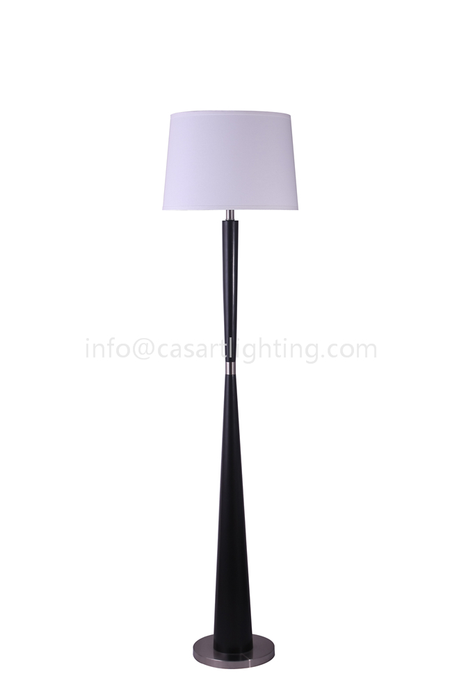 Wood floor lamp