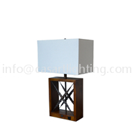 Wood with Metal table lamp
