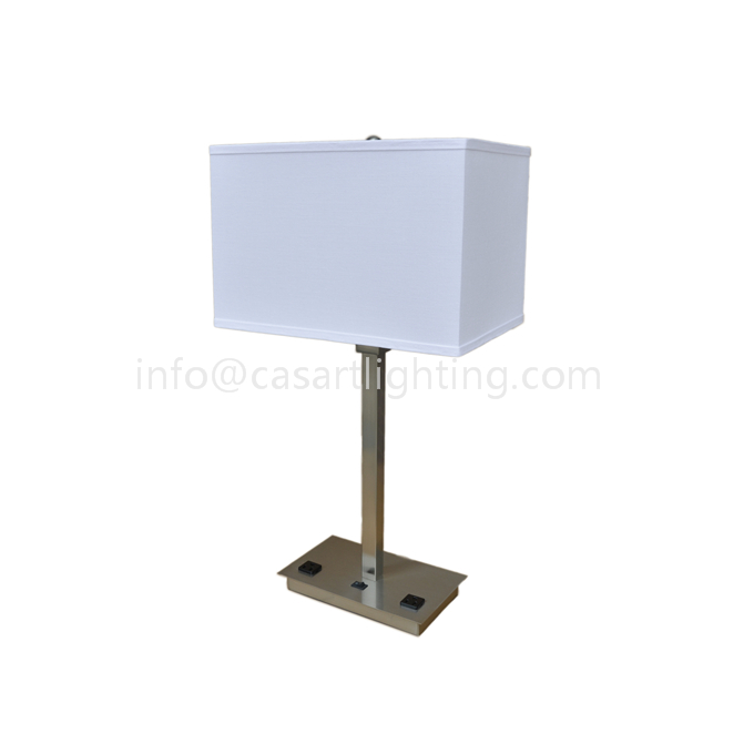 Brushed nickel table lamp